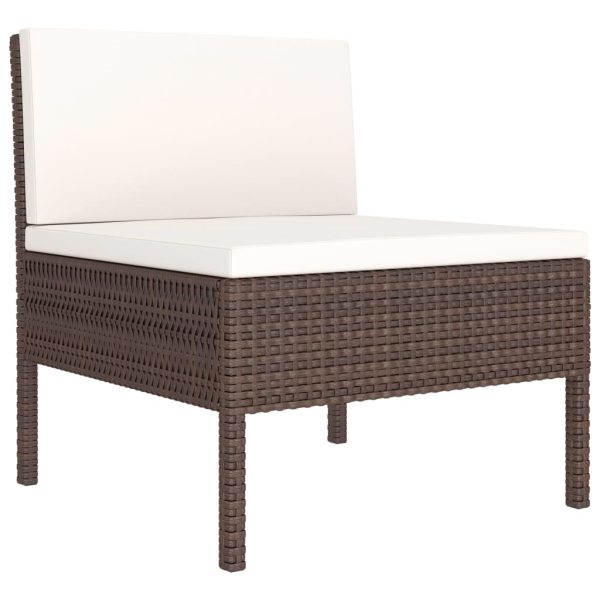 Loungeset Met Kussens Poly Rattan - Afbeelding 3