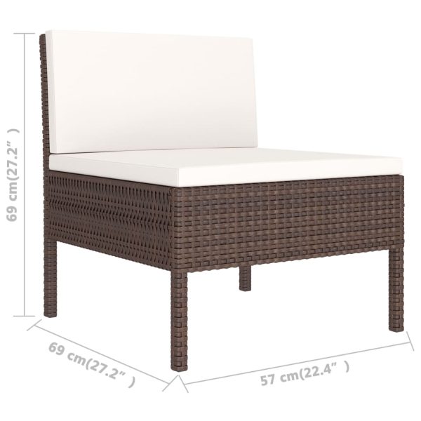 Loungeset Met Kussens Poly Rattan - Afbeelding 5