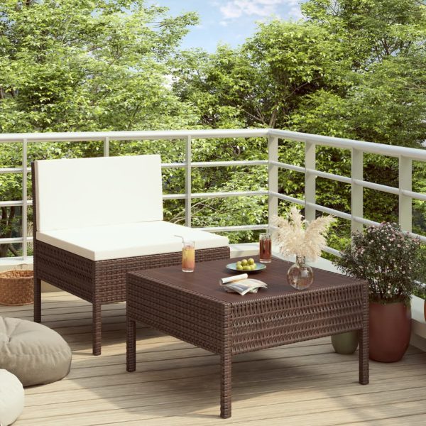 Loungeset Met Kussens Poly Rattan