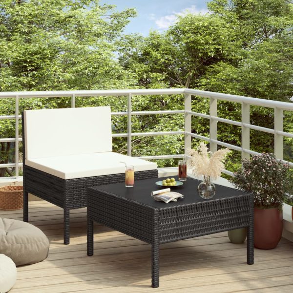 Loungeset Met Kussens Poly Rattan - Afbeelding 7