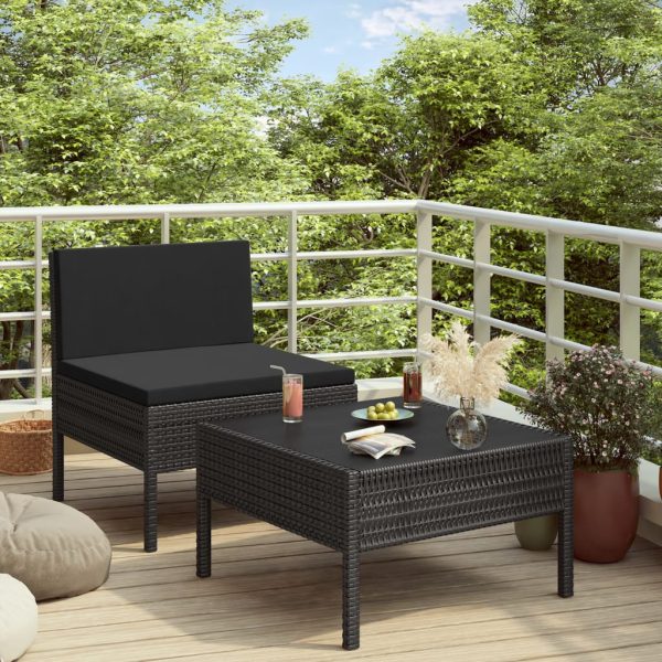 Loungeset Met Kussens Poly Rattan - Afbeelding 8