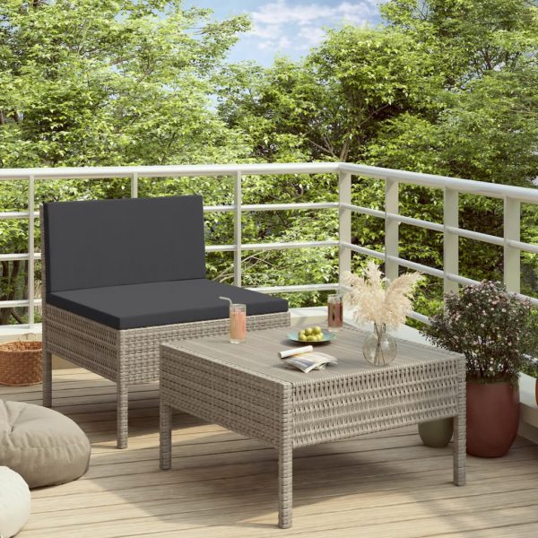 Loungeset Met Kussens Poly Rattan - Afbeelding 9