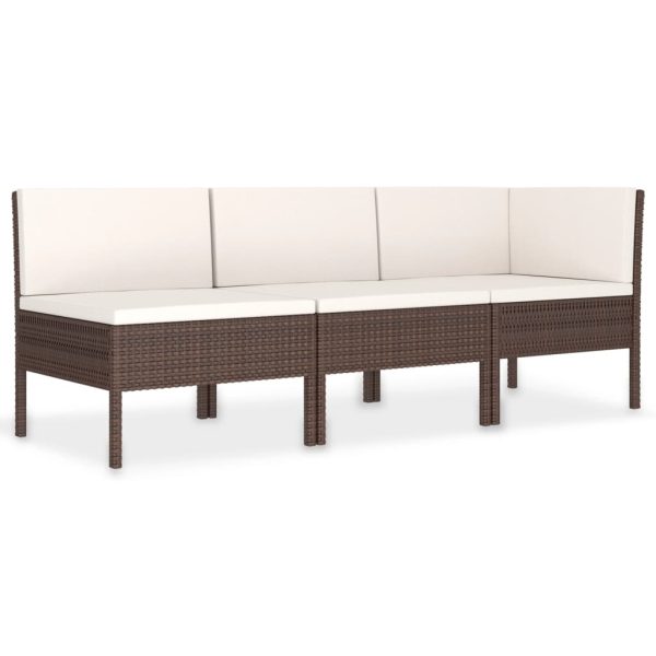 Loungeset Met Kussens Poly Rattan - Afbeelding 2