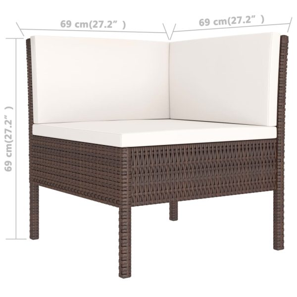 Loungeset Met Kussens Poly Rattan - Afbeelding 5