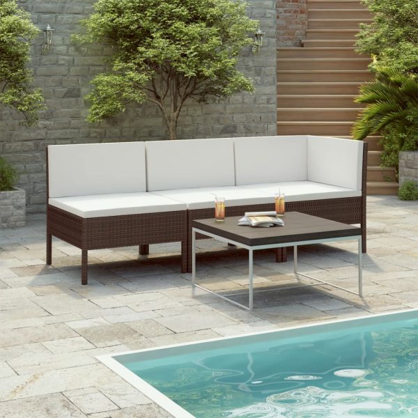 Loungeset Met Kussens Poly Rattan