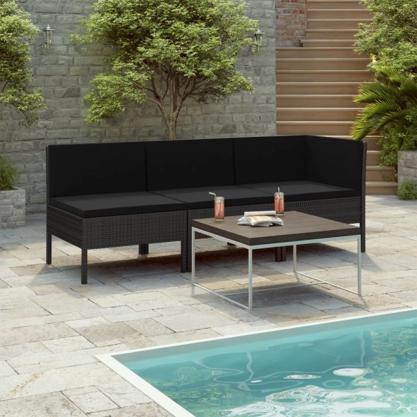 Loungeset Met Kussens Poly Rattan - Afbeelding 8