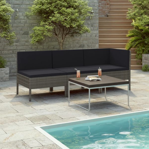 Loungeset Met Kussens Poly Rattan - Afbeelding 9