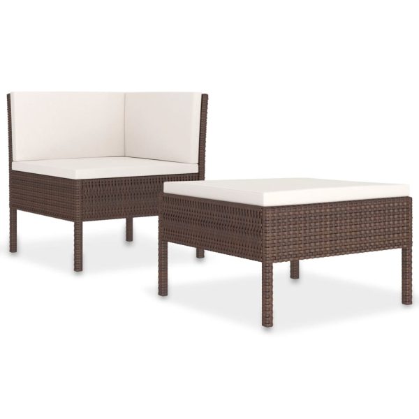 Loungeset Met Kussens Poly Rattan - Afbeelding 2