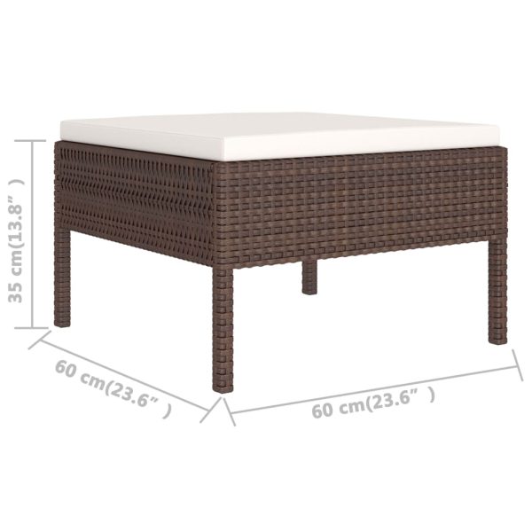 Loungeset Met Kussens Poly Rattan - Afbeelding 6