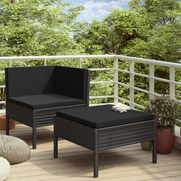 Loungeset Met Kussens Poly Rattan - Afbeelding 8