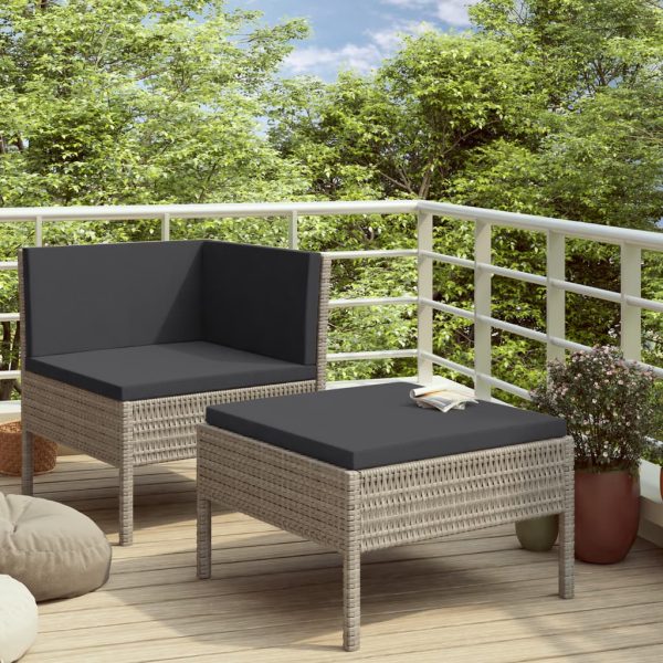 Loungeset Met Kussens Poly Rattan - Afbeelding 9