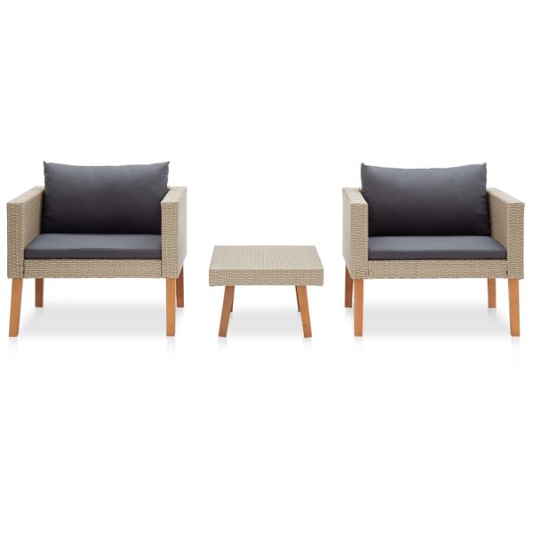 Loungeset Met Kussens Poly Rattan - Afbeelding 2