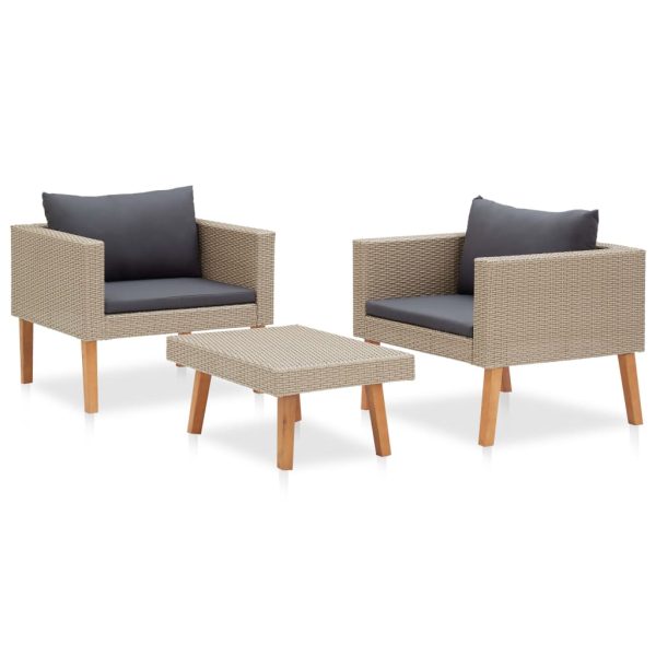 Loungeset Met Kussens Poly Rattan - Afbeelding 3