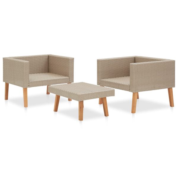 Loungeset Met Kussens Poly Rattan - Afbeelding 4