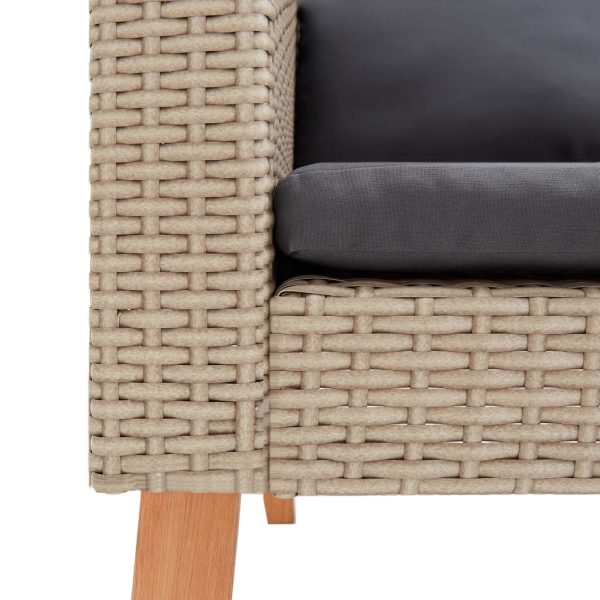 Loungeset Met Kussens Poly Rattan - Afbeelding 7