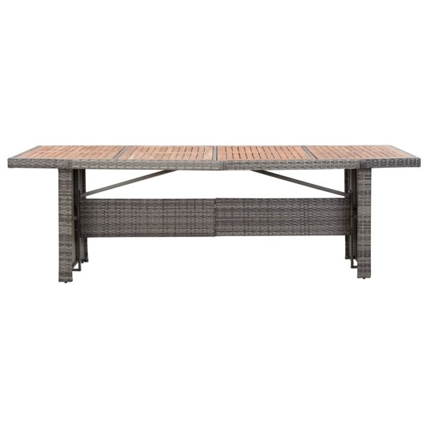 Tuintafel 240X90X74 Cm Poly Rattan En Massief Acaciahout - Afbeelding 2