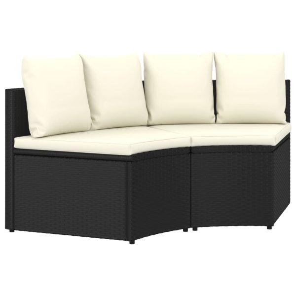 2-Delige Loungeset Met Kussens Poly Rattan