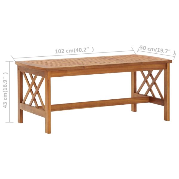 Salontafel 102X50X43 Cm Massief Acaciahout - Afbeelding 6