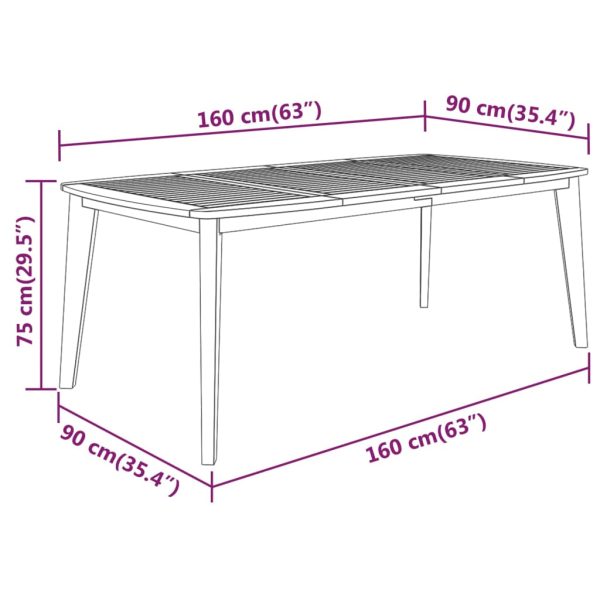 Tuintafel Massief Acaciahout - Afbeelding 5