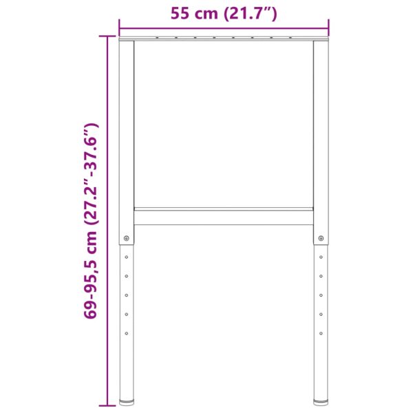 Werkbankframes Verstelbaar 55X(69-95,5) Cm Metaal Grijs - Afbeelding 11