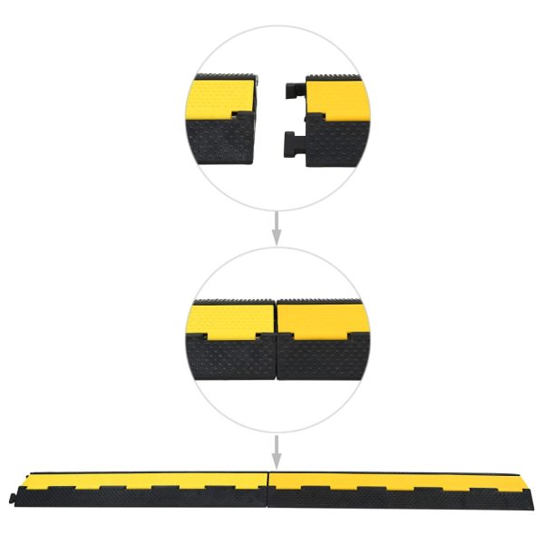 Kabelbeschermer Drempels 2 St 2 Tunnels 101,5 Cm Rubber - Afbeelding 4