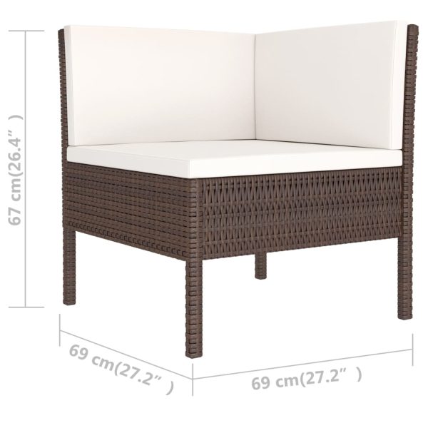 6-Delige Loungeset Met Kussens Poly Rattan - Afbeelding 6