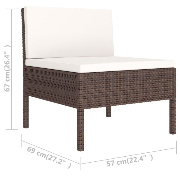 6-Delige Loungeset Met Kussens Poly Rattan - Afbeelding 7