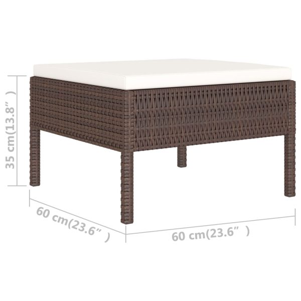 6-Delige Loungeset Met Kussens Poly Rattan - Afbeelding 8