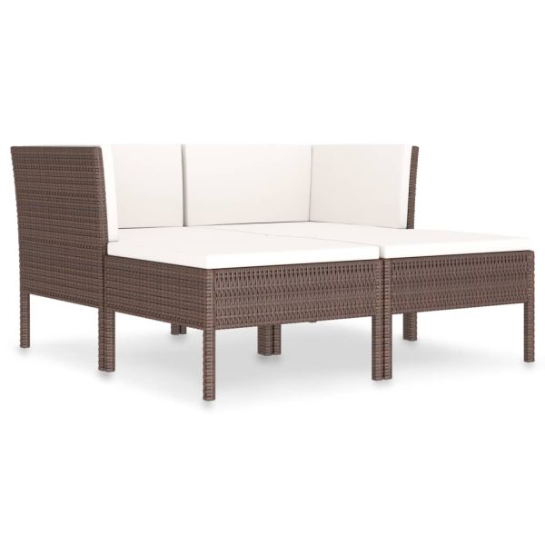 4-Delige Loungeset Met Kussens Poly Rattan - Afbeelding 2