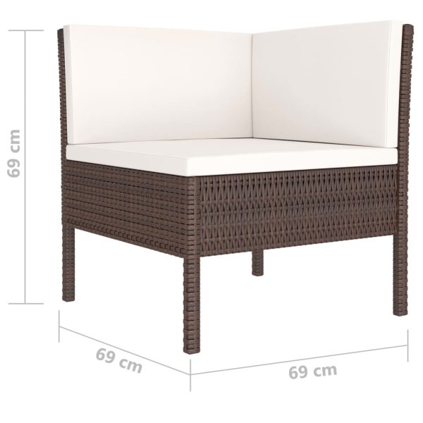 4-Delige Loungeset Met Kussens Poly Rattan - Afbeelding 5