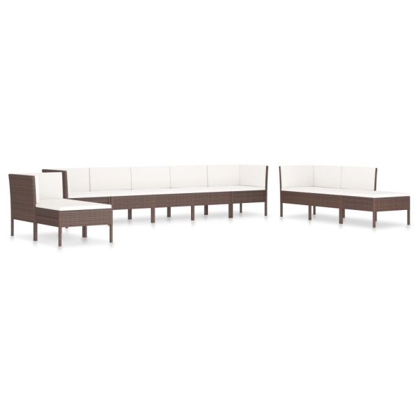 10-Delige Loungeset Met Kussens Poly Rattan - Afbeelding 2