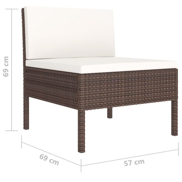 10-Delige Loungeset Met Kussens Poly Rattan - Afbeelding 6