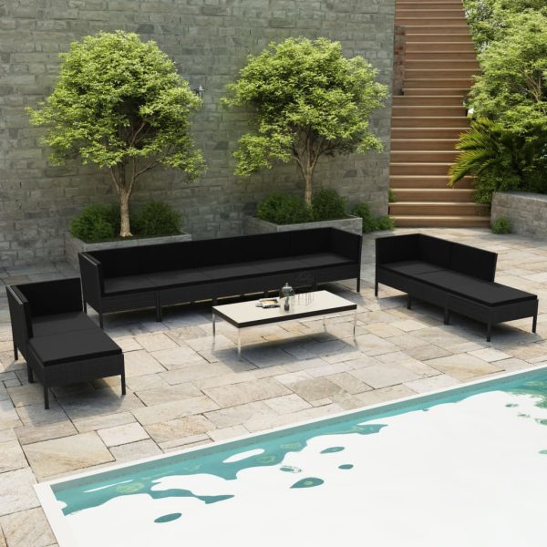 10-Delige Loungeset Met Kussens Poly Rattan - Afbeelding 10