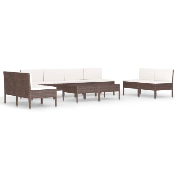 10-Delige Loungeset Met Kussens Poly Rattan - Afbeelding 2