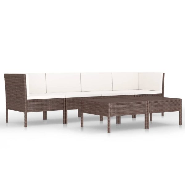 6-Delige Loungeset Met Kussens Poly Rattan - Afbeelding 2