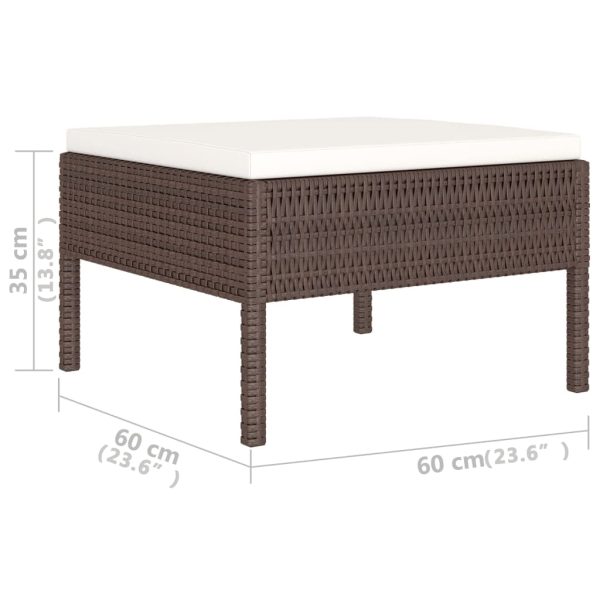 6-Delige Loungeset Met Kussens Poly Rattan - Afbeelding 6