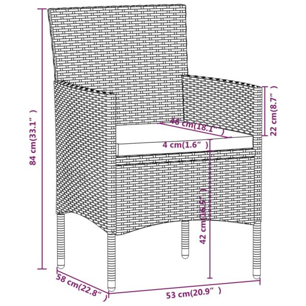 Tuinset Poly Rattan En Gehard Glas - Afbeelding 10