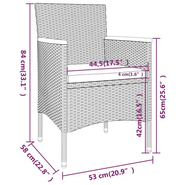 Tuinset Poly Rattan En Gehard Glas - Afbeelding 10