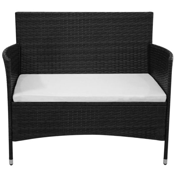 2-Delige Loungeset Met Kussen Poly Rattan - Afbeelding 8