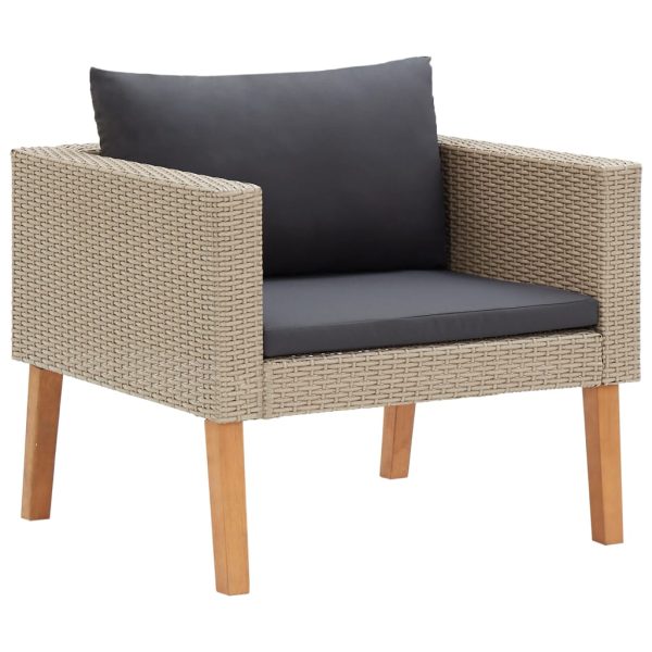 4-Delige Loungeset Met Kussens Poly Rattan - Afbeelding 3