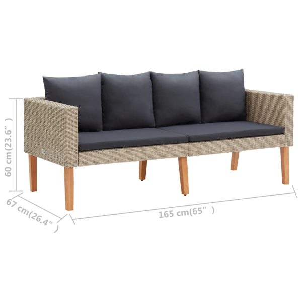 4-Delige Loungeset Met Kussens Poly Rattan - Afbeelding 12