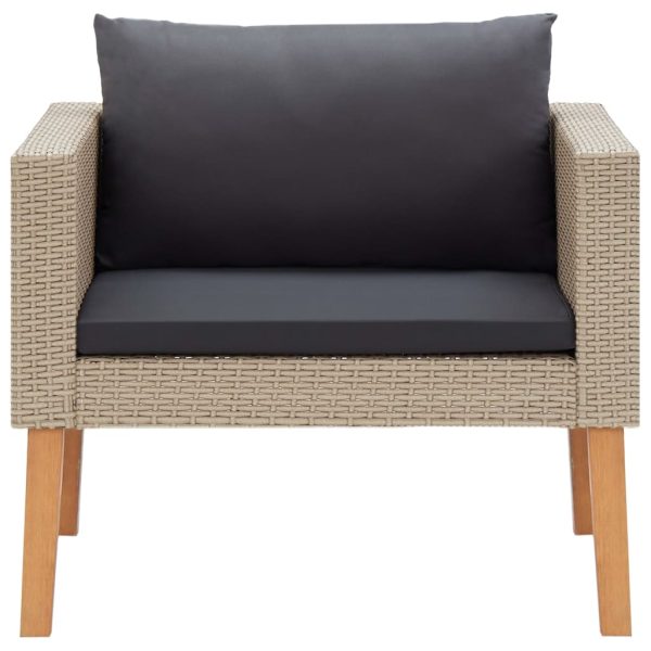 4-Delige Loungeset Met Kussens Poly Rattan - Afbeelding 4