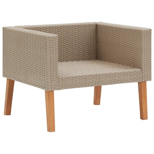 4-Delige Loungeset Met Kussens Poly Rattan - Afbeelding 5