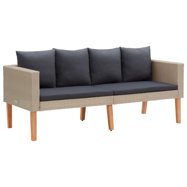 4-Delige Loungeset Met Kussens Poly Rattan - Afbeelding 9