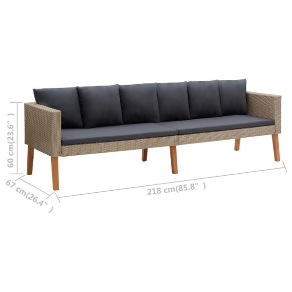 2-Delige Loungeset Met Kussens Poly Rattan - Afbeelding 11