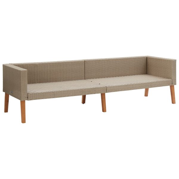 3-Delige Loungeset Met Kussens Poly Rattan - Afbeelding 9