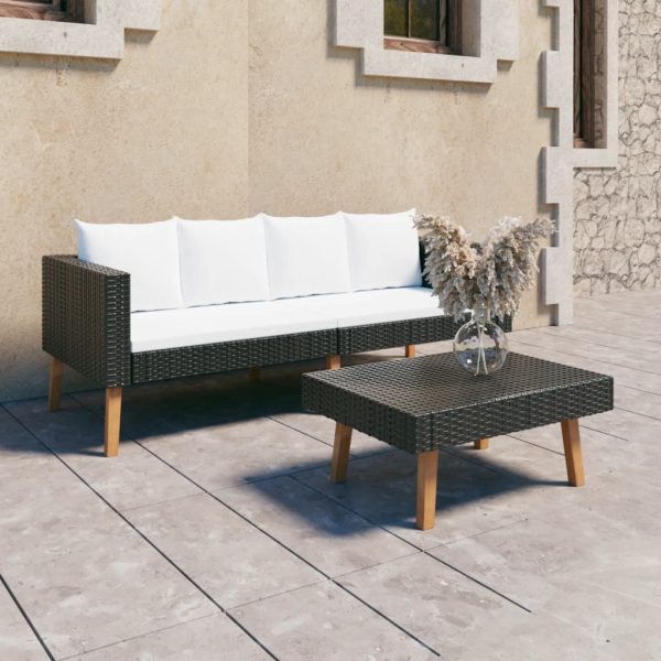 2-Delige Loungeset Met Kussens Poly Rattan - Afbeelding 12