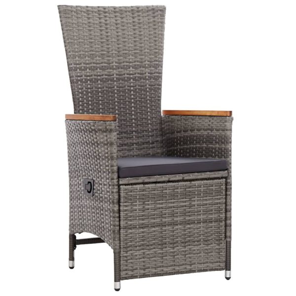 3-Delige Loungeset Met Kussens Poly Rattan Grijs - Afbeelding 3