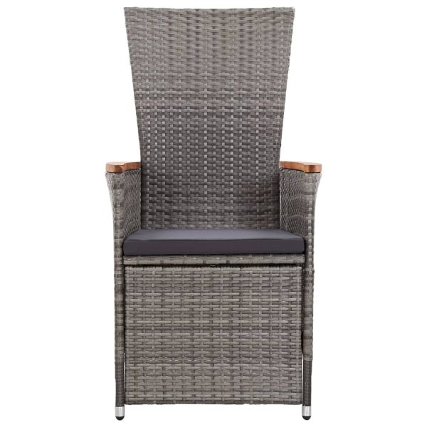 3-Delige Loungeset Met Kussens Poly Rattan Grijs - Afbeelding 4