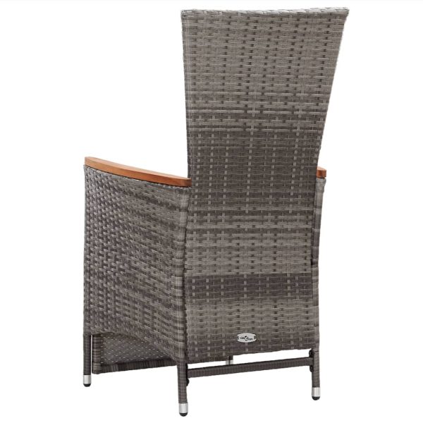 3-Delige Loungeset Met Kussens Poly Rattan Grijs - Afbeelding 6